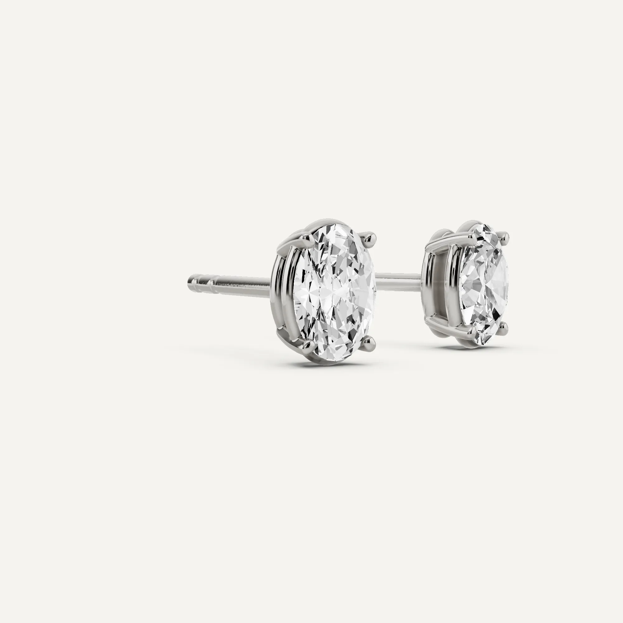 1 ctw Oval Diamond Solitaire Stud Earrings