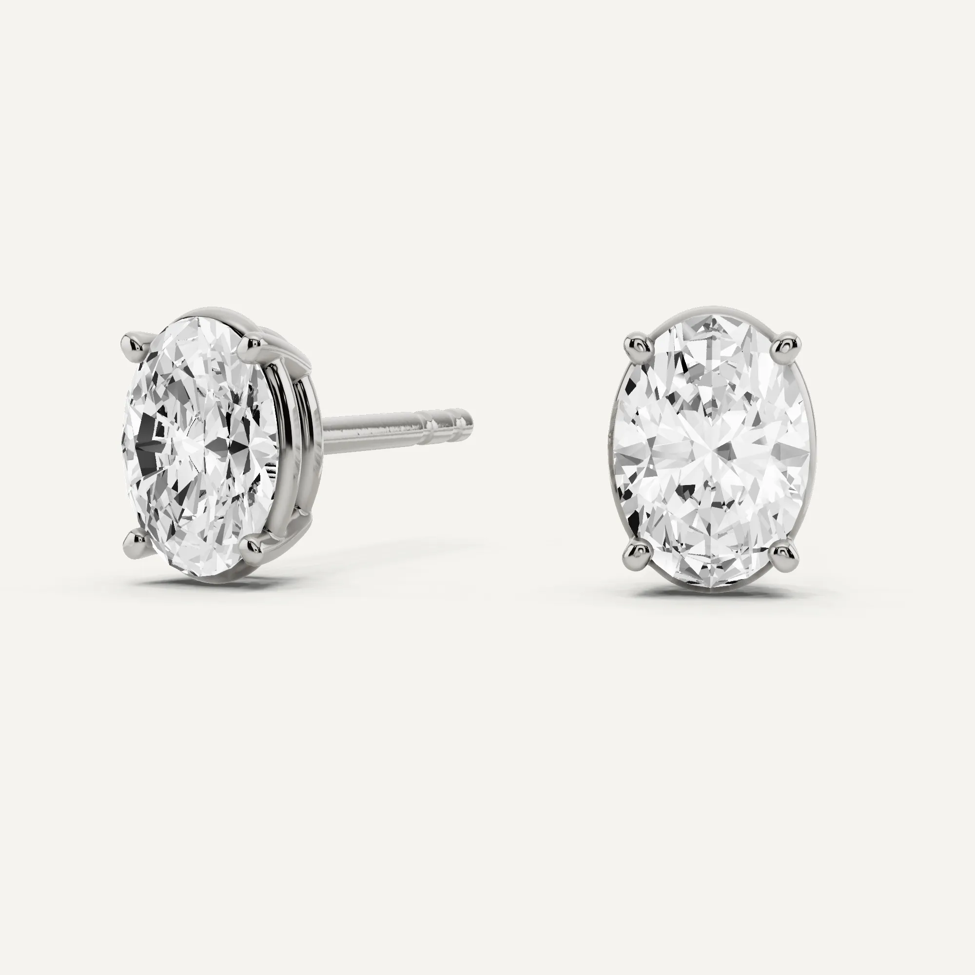 1 ctw Oval Diamond Solitaire Stud Earrings