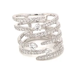 1.03ct 18k White Gold Diamond Cage Ring