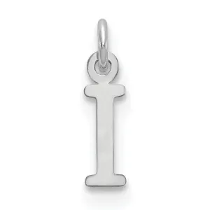 14k White Gold Cut-Out Letter I Initial Design Charm Pendant