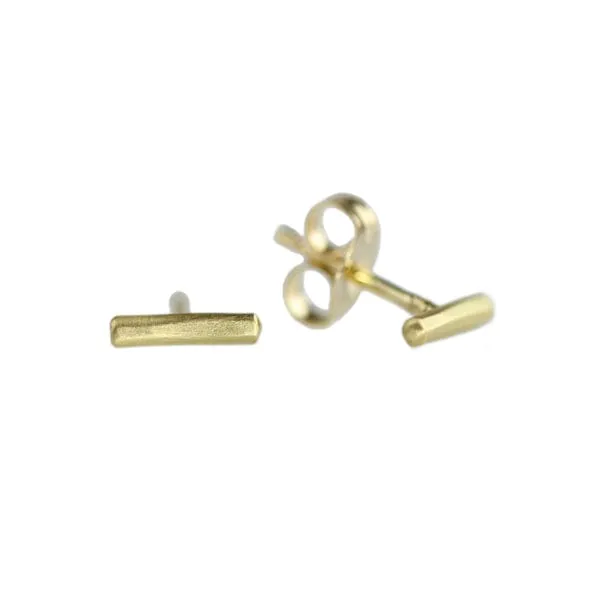 18k Yellow Gold Mini Stick Post Earrings