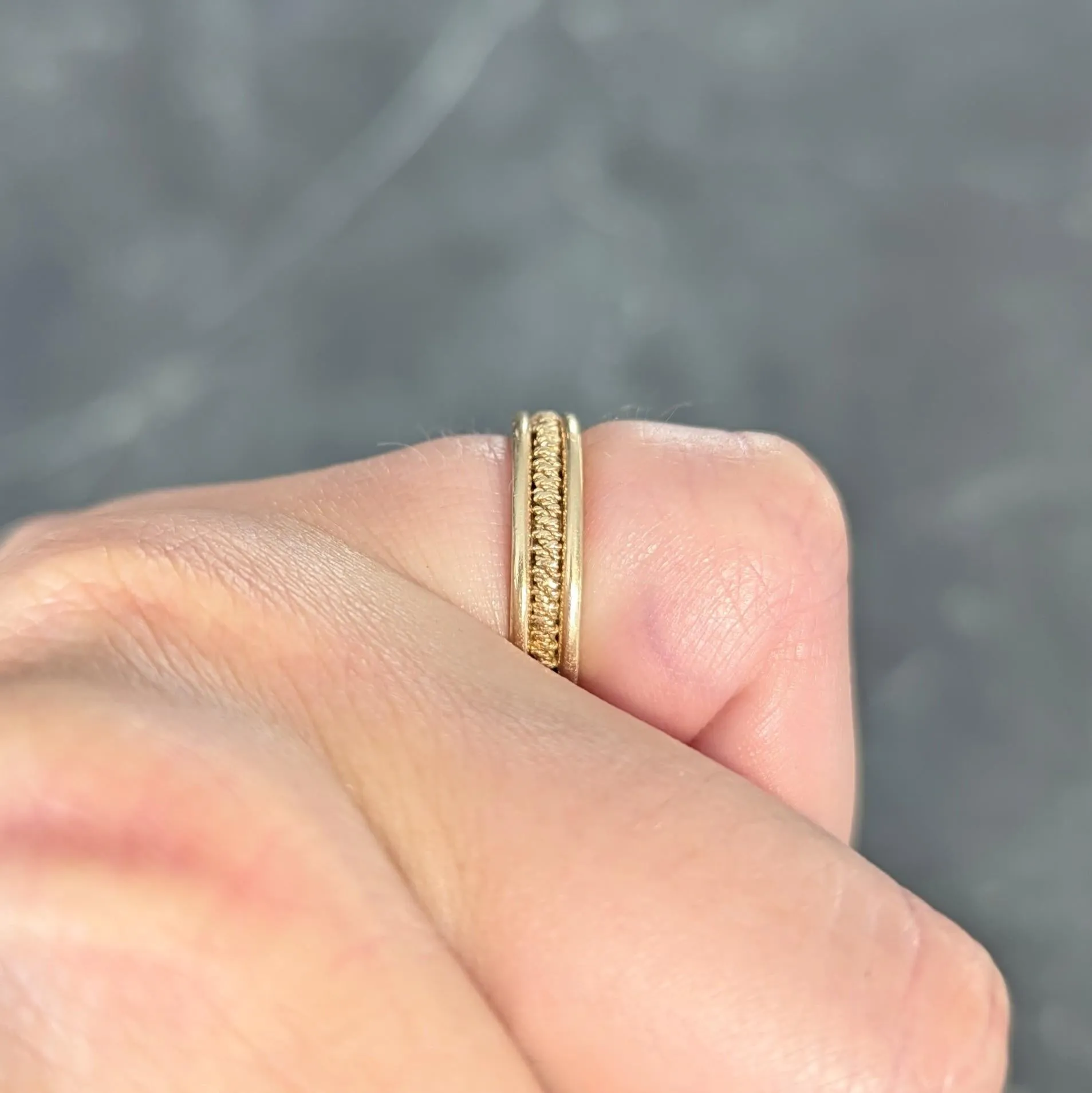 1960's 14 Karat Yellow Gold Twisted Rope Vintage Band Ring