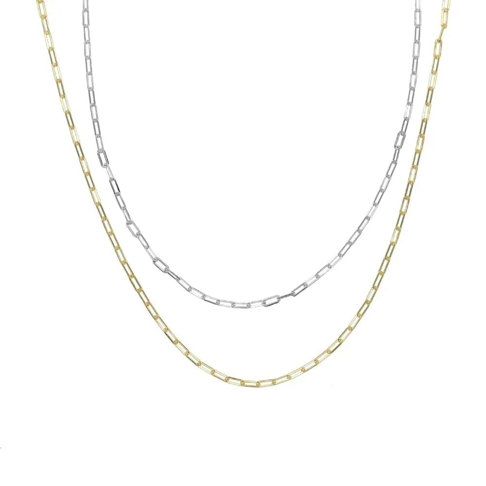 925 Sterling Silver Gold Plated Link Chain Necklace