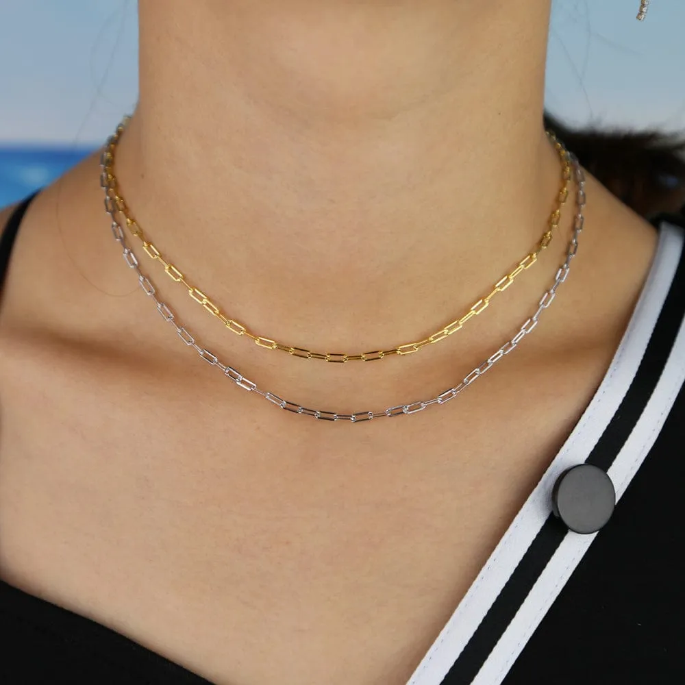 925 Sterling Silver Gold Plated Link Chain Necklace