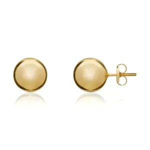 9K Yellow Gold 9mm Ball Stud Earrings