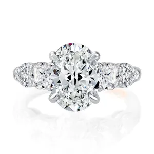 A.Jaffe Engagement Rings Modern Five Stone Diamond Engagement Ring with Round and Pear Shaped Stones MECOV3009L/306