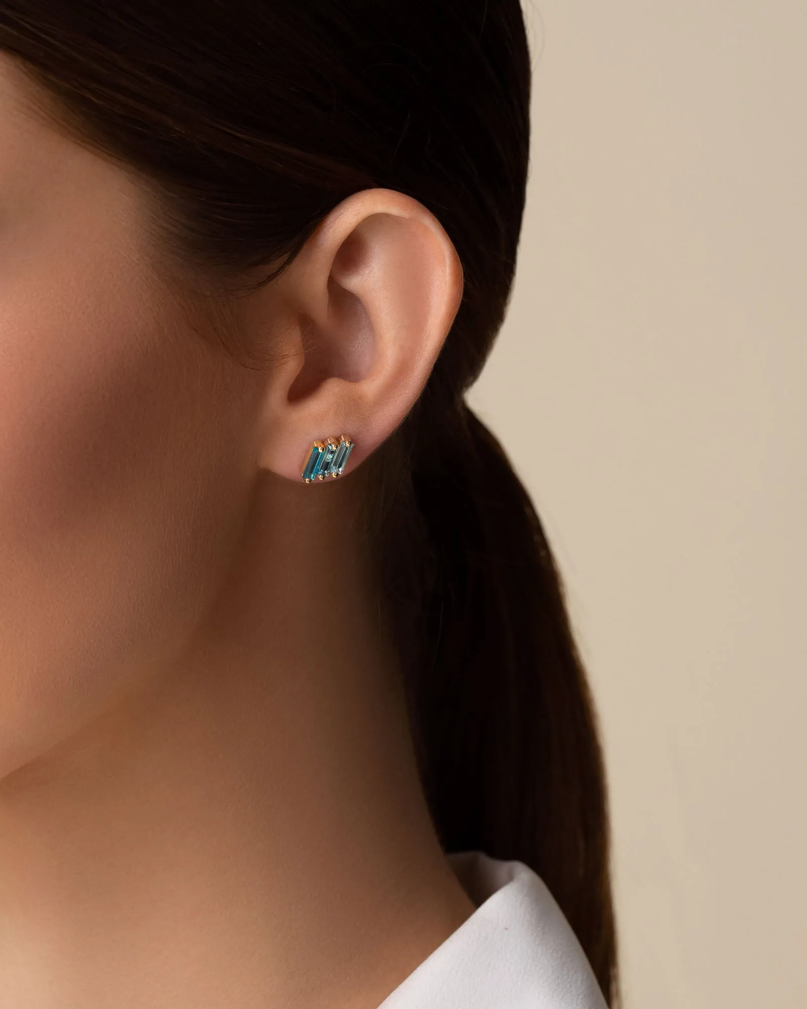 Amalfi Midi Light Blue Ombre Studs