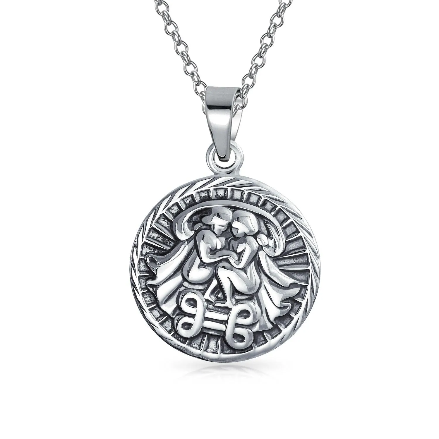 Astrology Horoscope Disc Medallion Pendant Necklace Zodiac 12 Signs