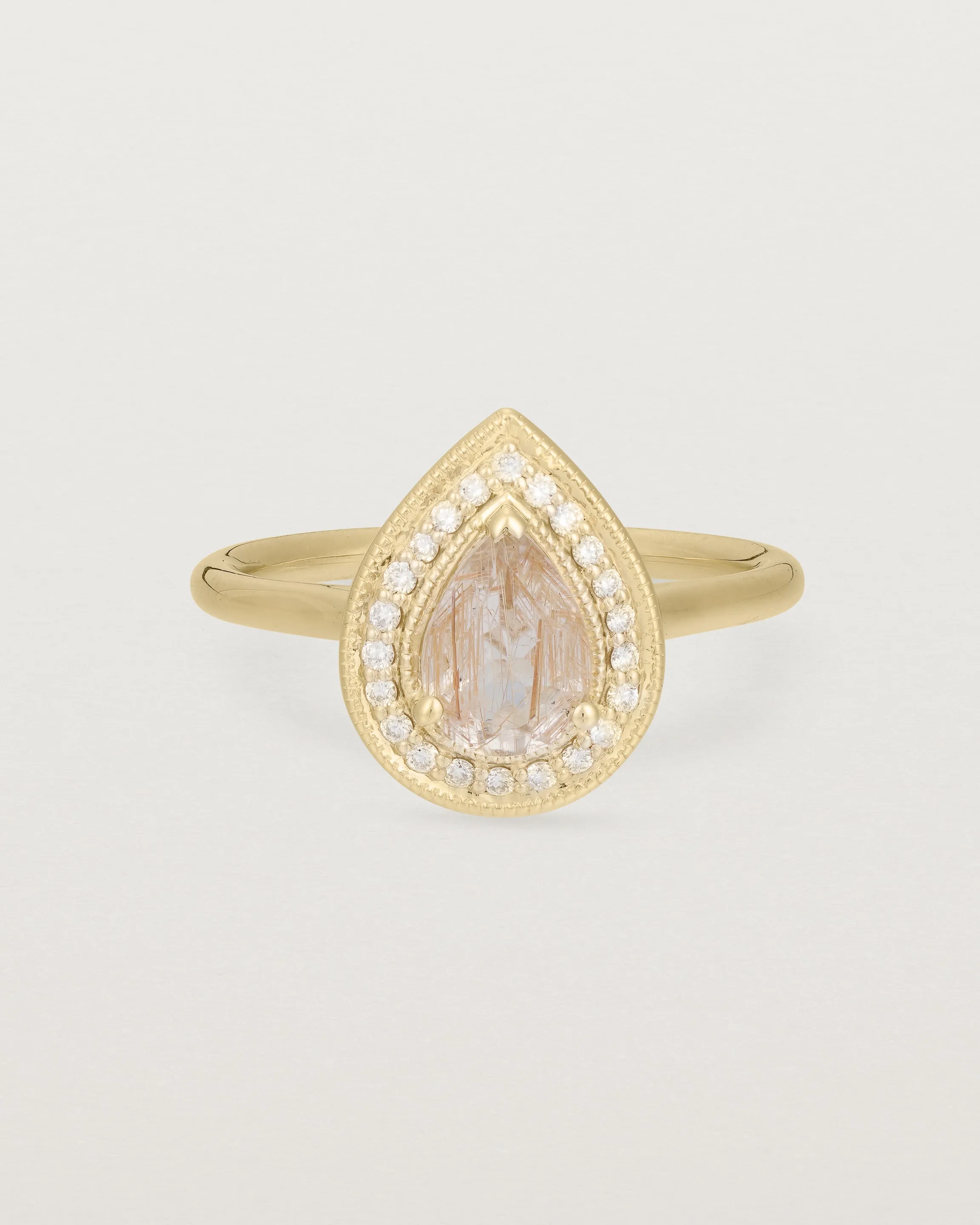 Aurie Halo Ring | Rutilated Quartz & Diamonds