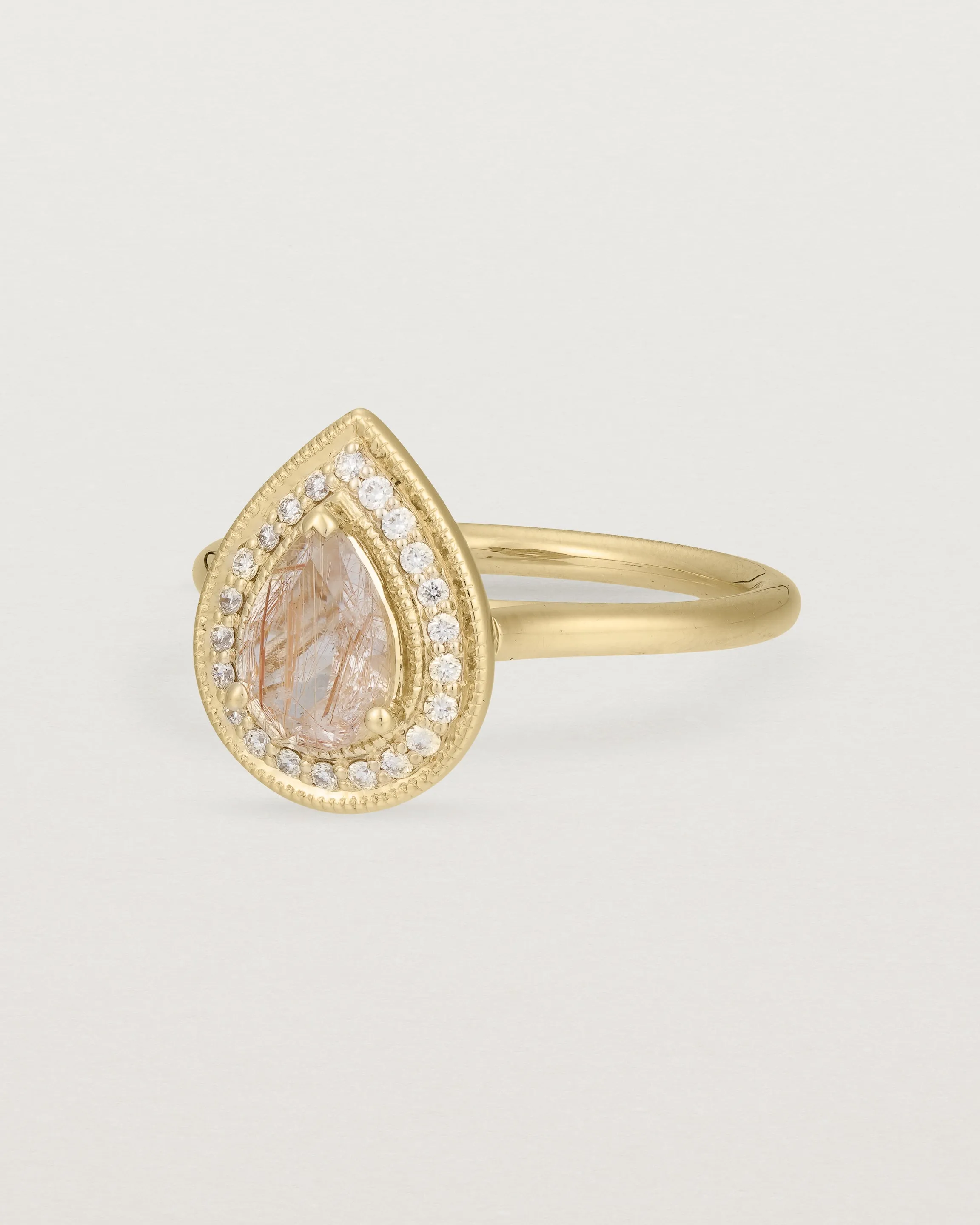 Aurie Halo Ring | Rutilated Quartz & Diamonds