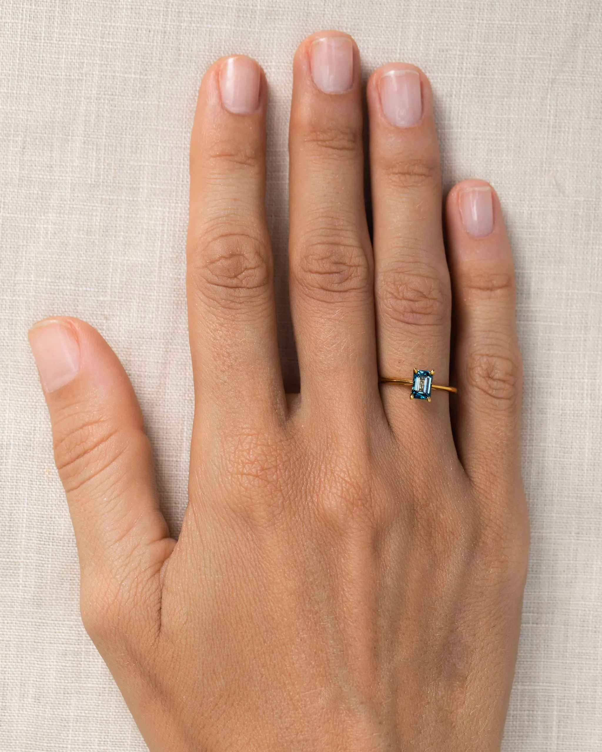 Baguette Ring London Blue Topaz - Charlotte