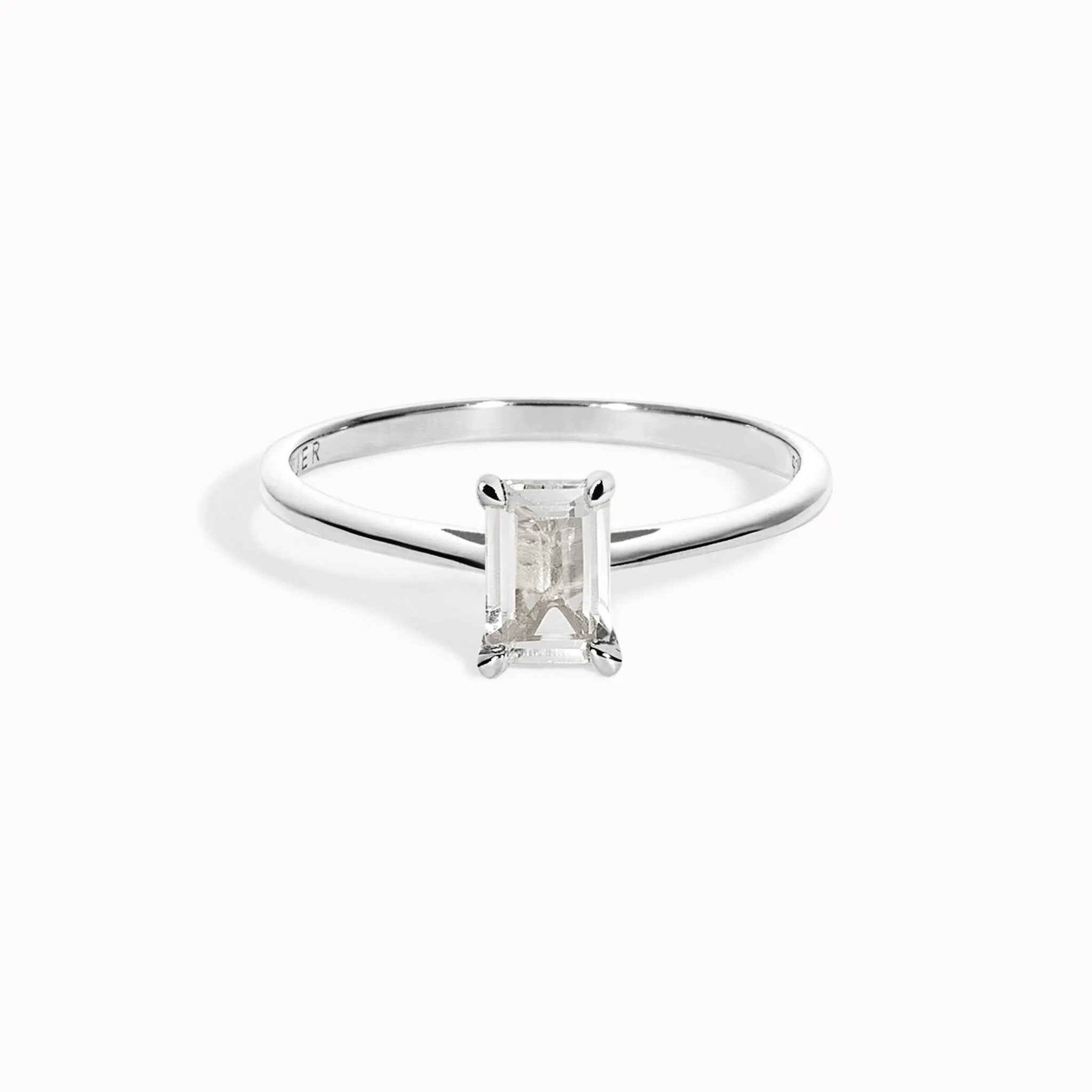 Baguette Ring White Topaz Silver - Charlotte