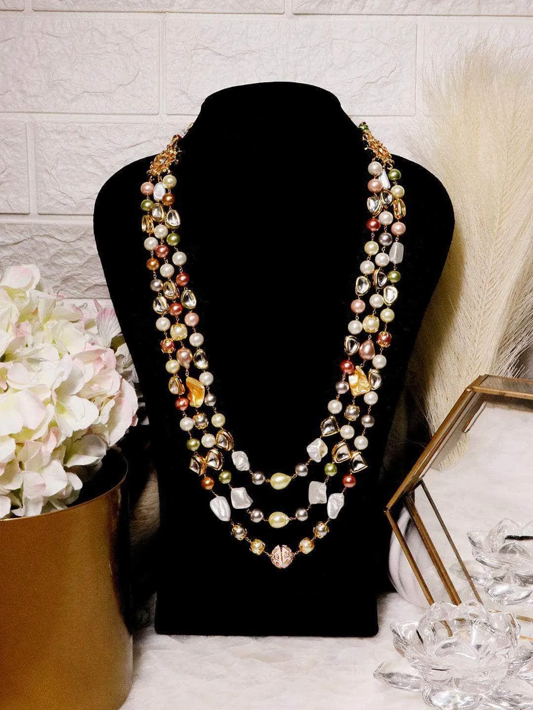 Baroque And Shell Pearl Triple Layered Haar