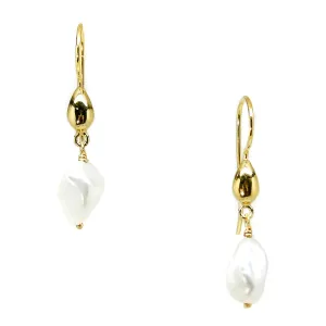 Baroque Pearl Gold Hook Earrings