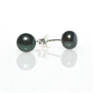 Black Pearl Studs  6mm