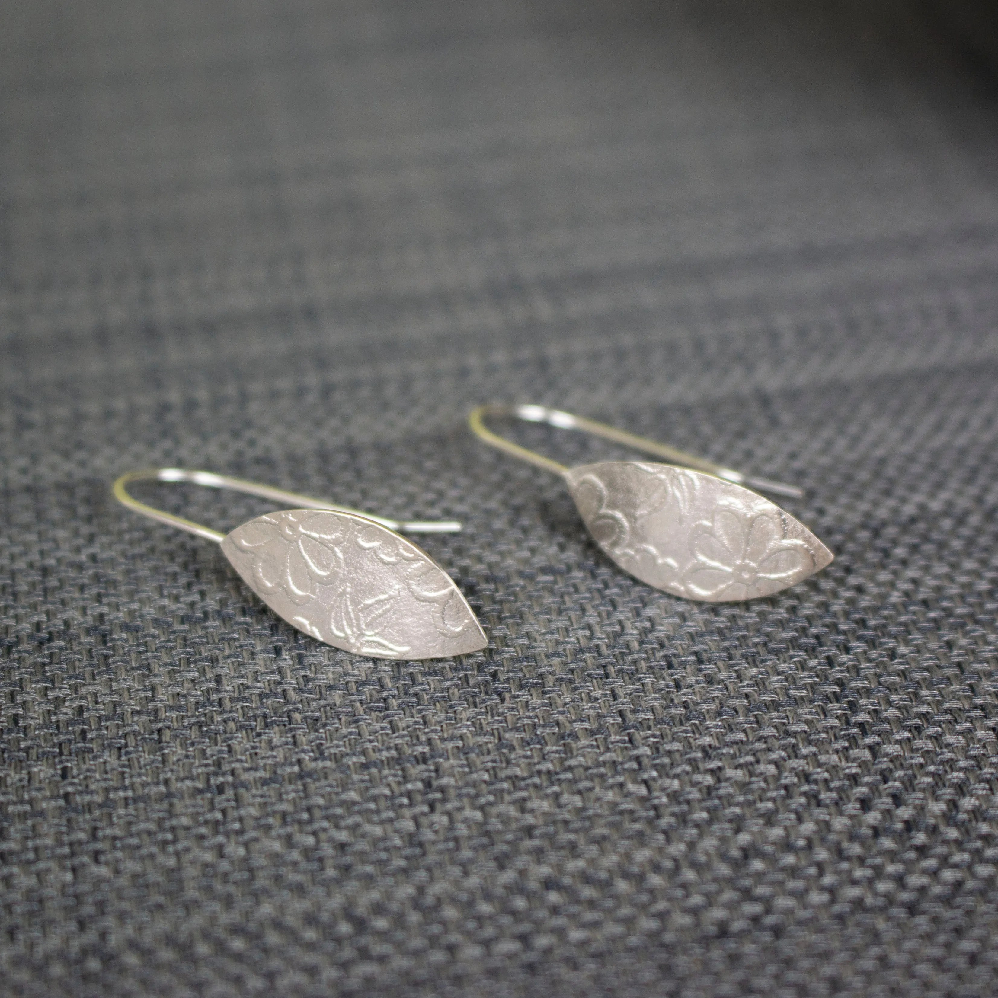 Blossom Petal Silver Earrings