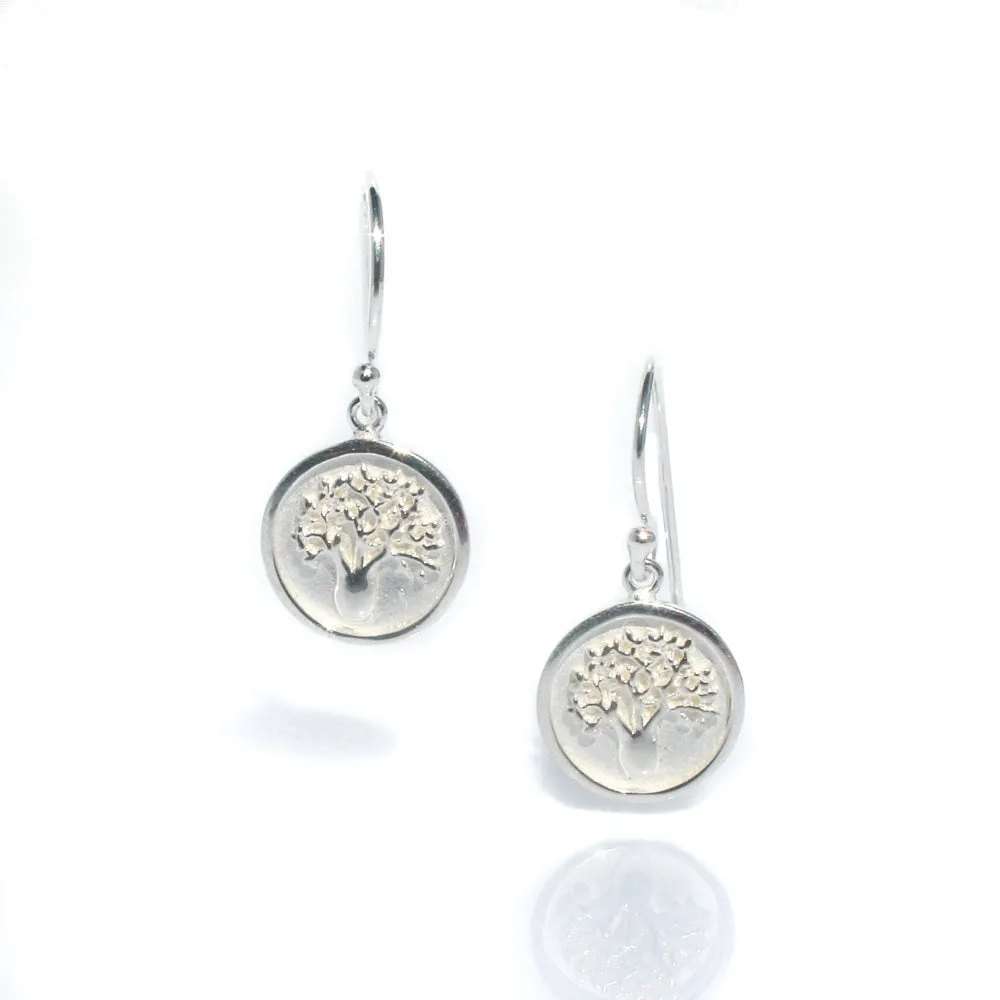 Boab Tree Solid Silver Hook Earrings