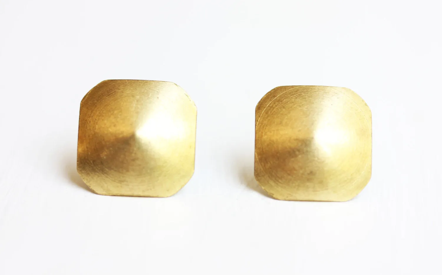 Brass Dome Square Studs