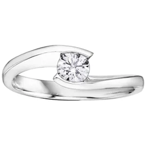 Bypass Solitaire Round Diamond Ring