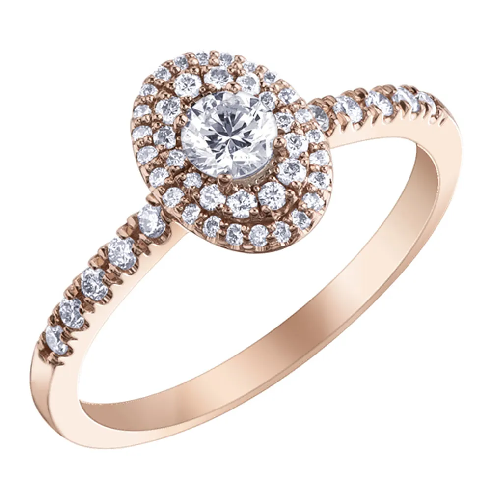 Canadian Diamond Ring With Double Halo