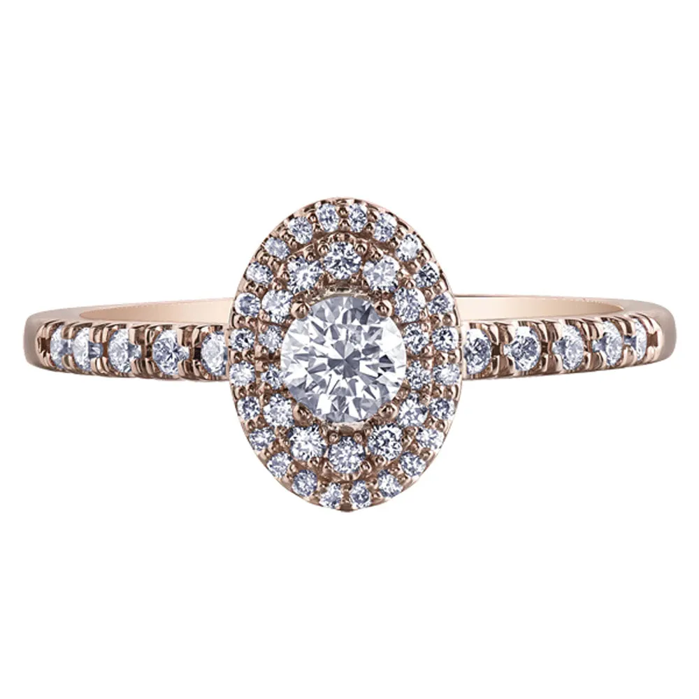 Canadian Diamond Ring With Double Halo