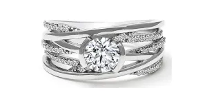 Canadian Round Diamond Ring With Semi-Bezel Setting