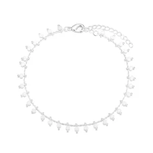 Chain Anklet Silver - White