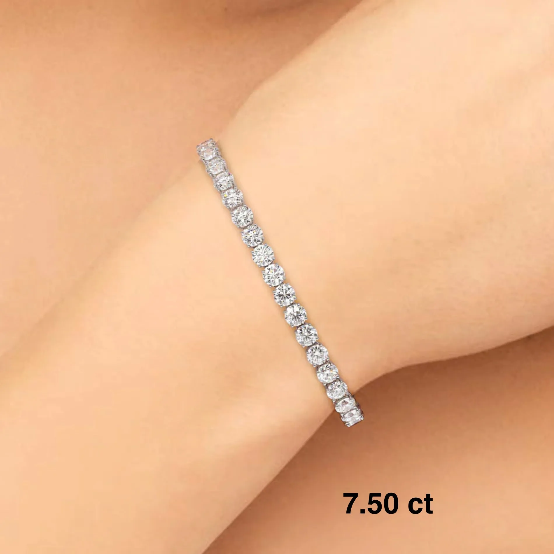 Classic Brilliant cut Diamonds "Tennis" Bracelet