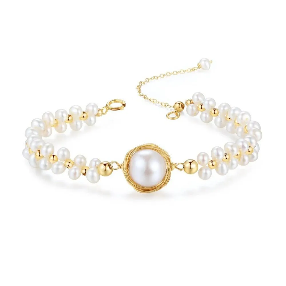 Classic Filigree Series Stargazer Pearl Bracelet