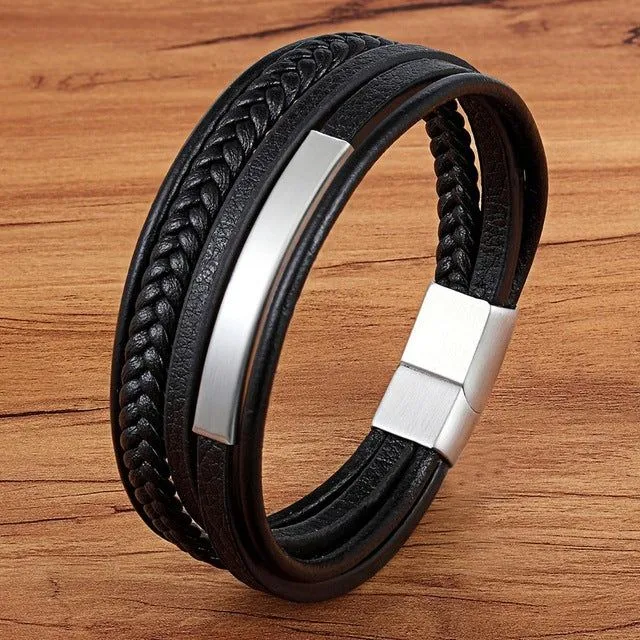 Classic Genuine Leather Multilayer Bracelet