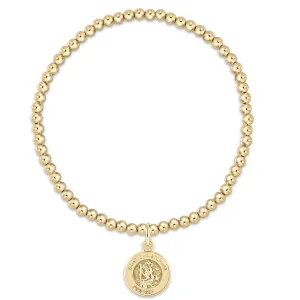 Classic Gold 3mm Bead Bracelet - Protection Gold Disc