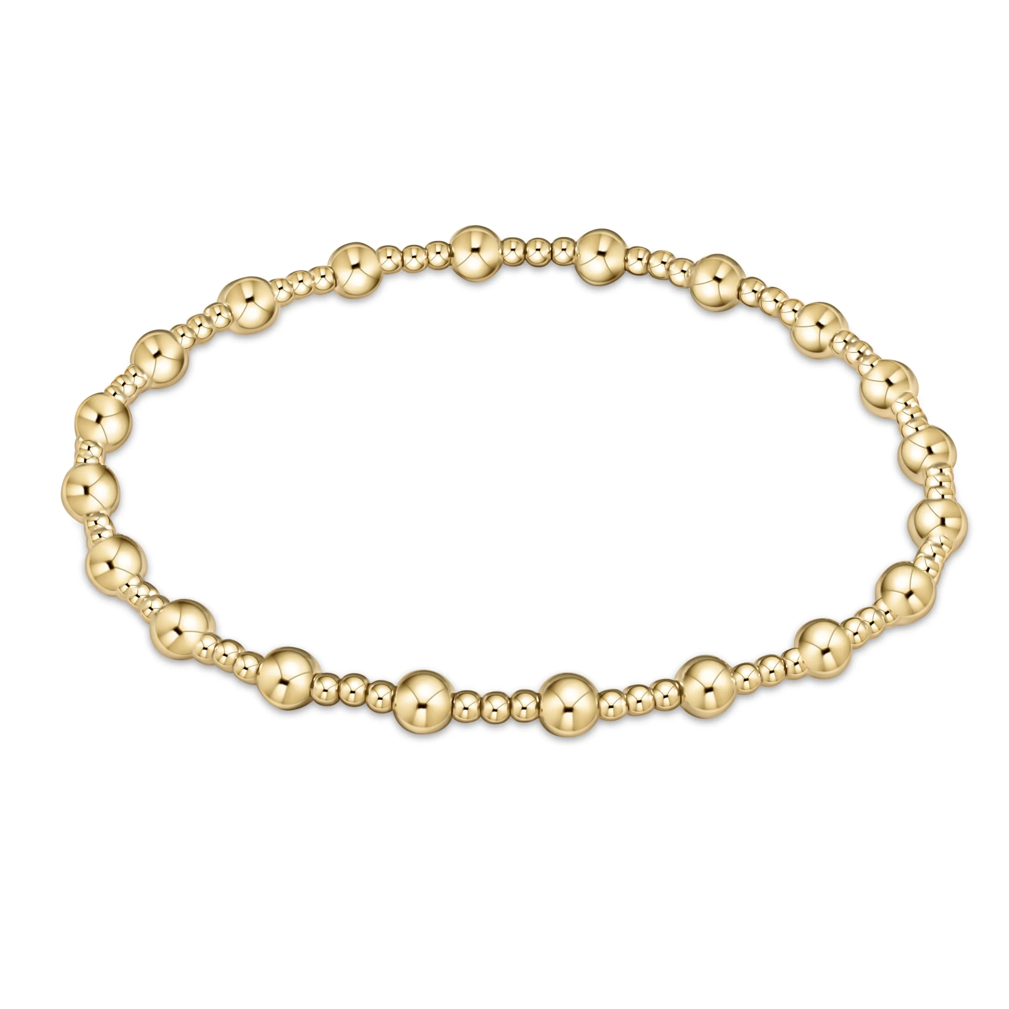 Classic Sincerity Pattern 4mm Bead Bracelet - Gold