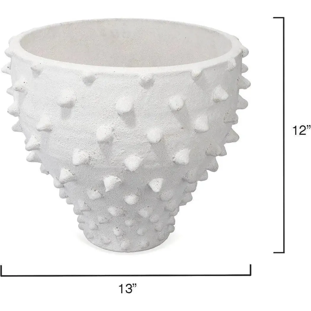 Coastal Style White Ceramic Spike Vase