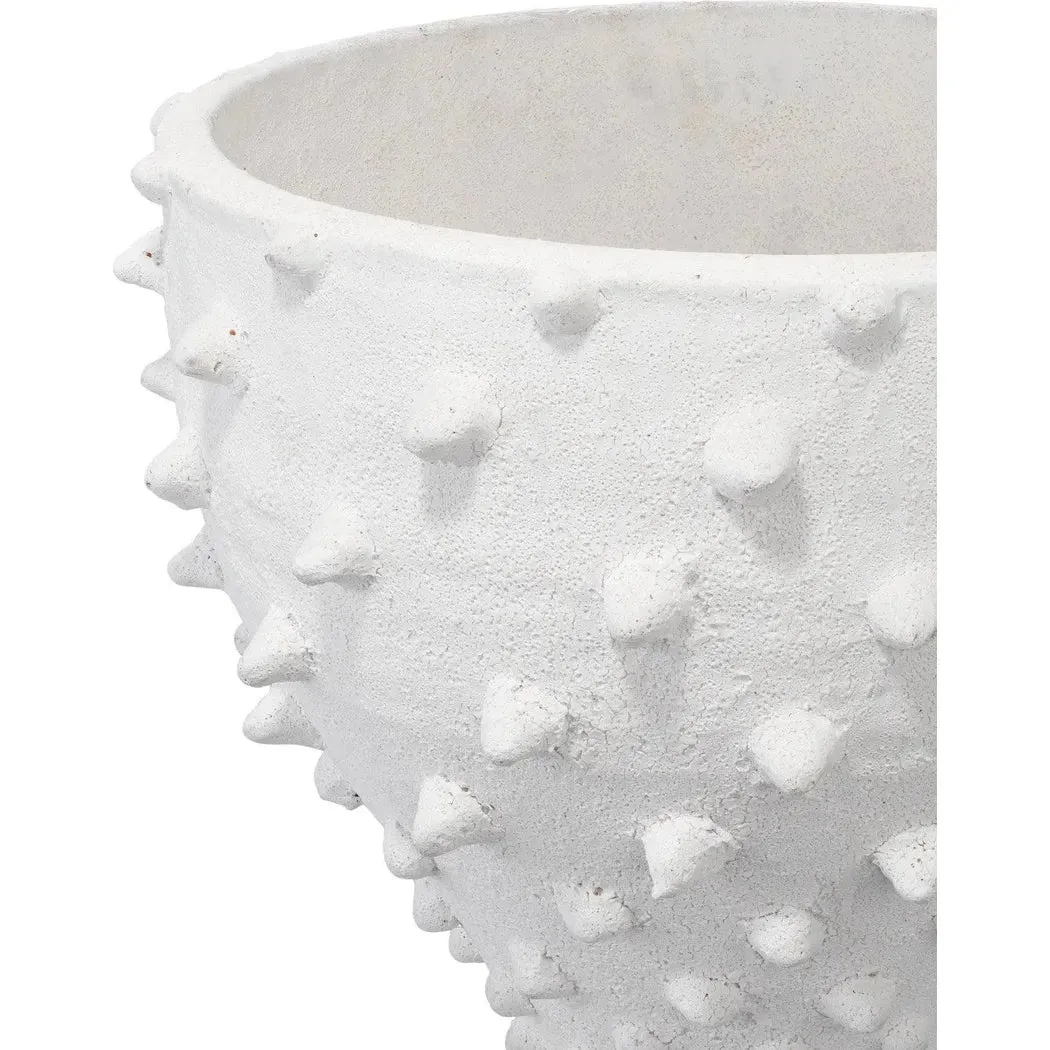 Coastal Style White Ceramic Spike Vase