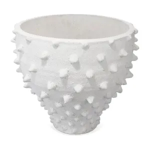 Coastal Style White Ceramic Spike Vase