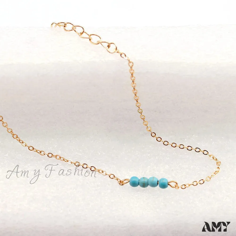 Creative Boho Style Turquoise Anklet