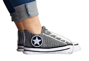 Crochet Converse Seasonal Low Top Classic Grey Slippers Handmade Sneakers Plush Shoes