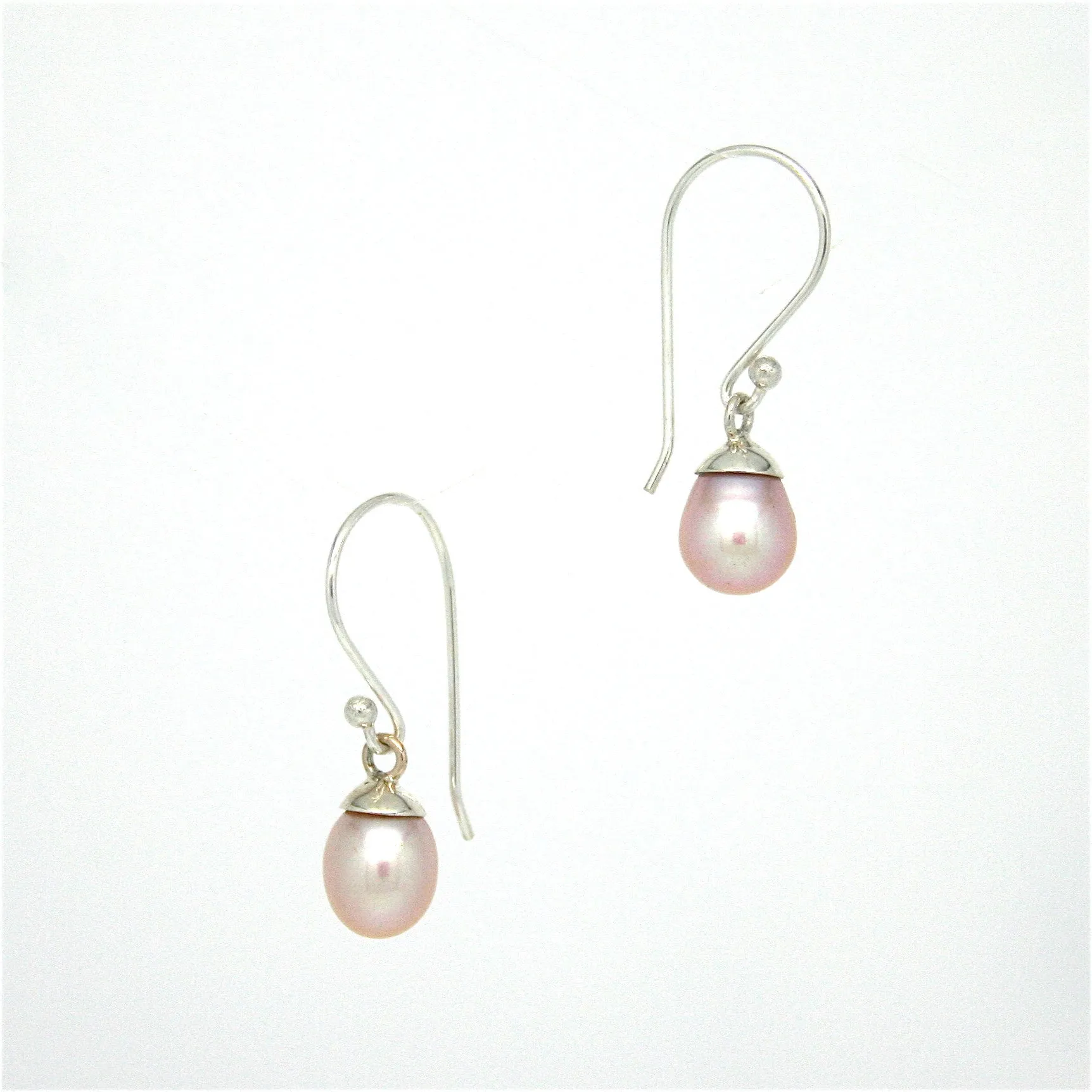 Dainty Drop Pearl Earrings White