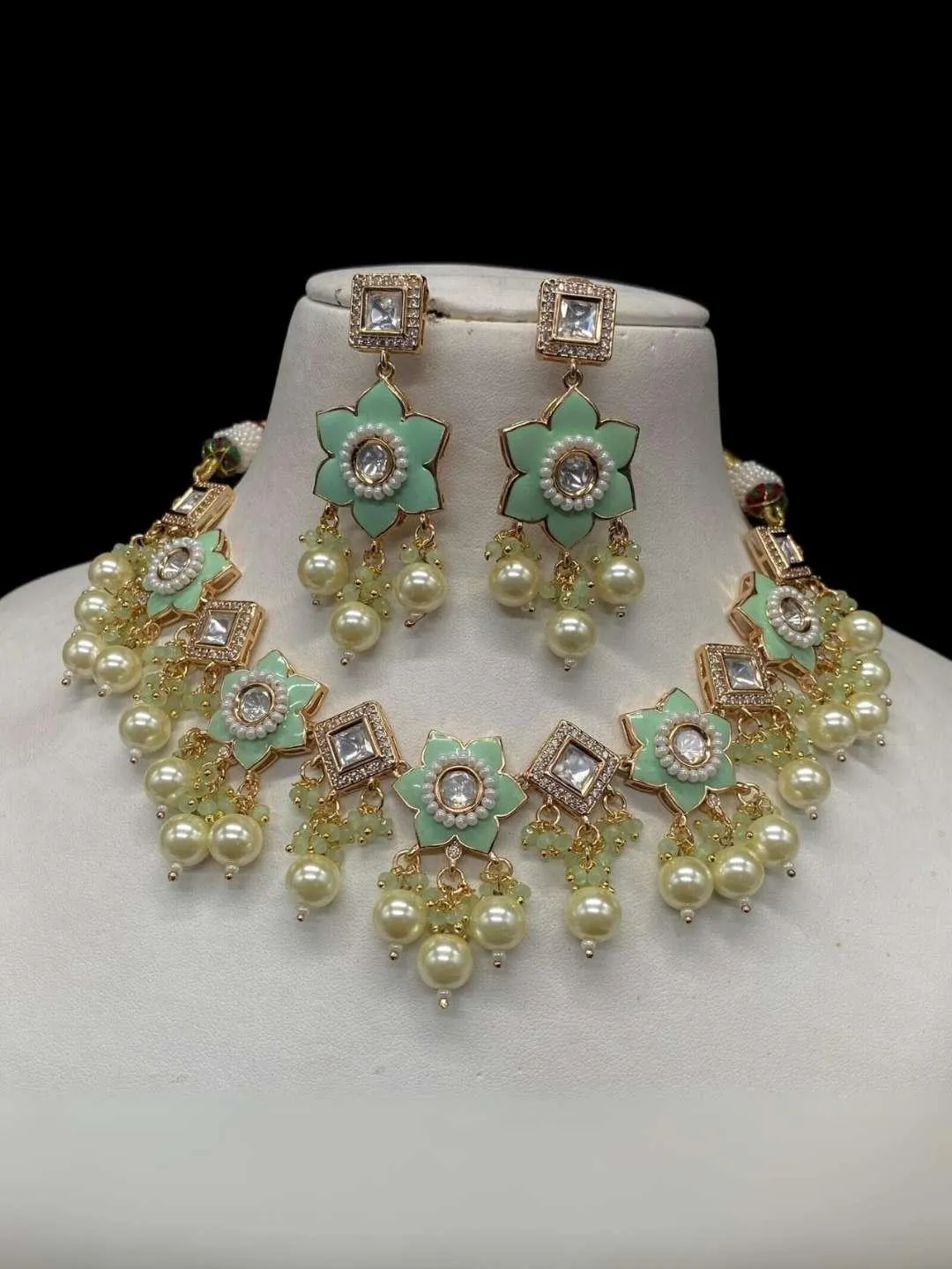 Designer Multi Color Beaded & Kundan Necklace