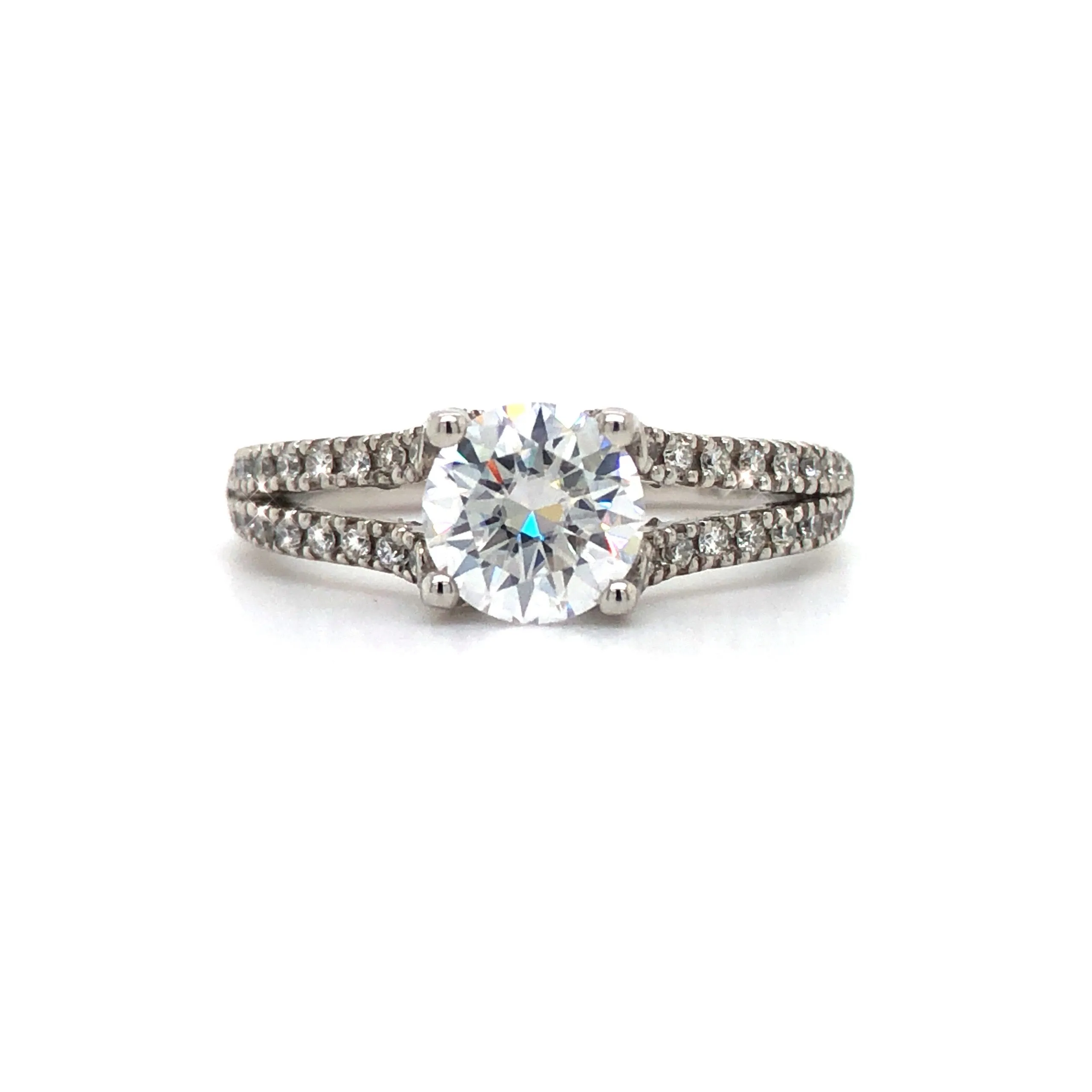 Diamond and Moissanite Engagement Ring