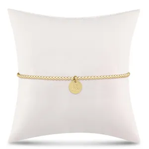 egirl Classic Gold 2mm Bead Bracelet- be you. Small Gold Disc