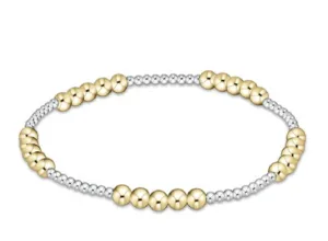 Enewton - Classic Blissful Pattern 2mm Bead Bracelet - 4mm Mixed Metal