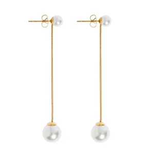 Estelle - Pearl Chain Earrings Stainless Steel