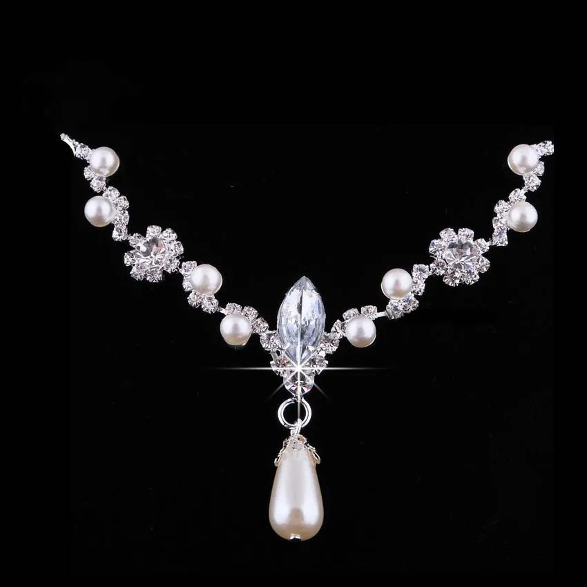 Fashion Alloy Necklaces Earrings Rhinestone Wedding Rhinestone Bridal Jewelry Sets Wholesale Jewellery For Women