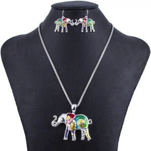 Fashion Jewelry Sets Hight Quality Necklace Sets For Women Jewelry Multicolor Alloy Unique Elephant Design Party Gift