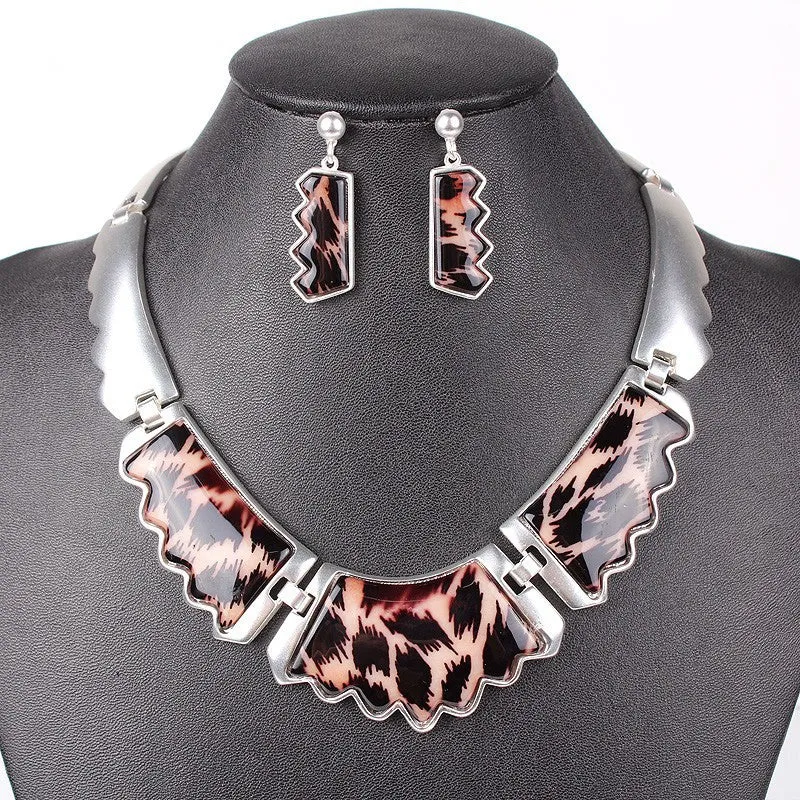 Fashion Jewelry Sets Leopard Resin colors Gold/Silver Plated High Quality Party Gifts New Arrival