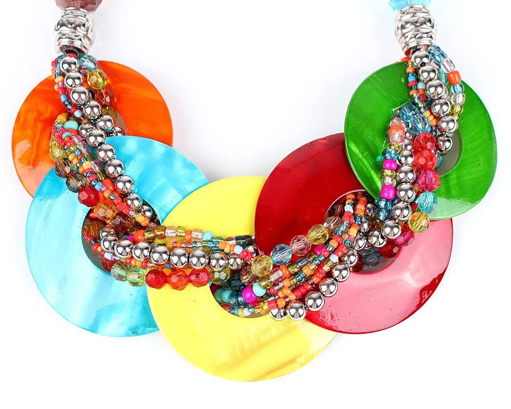 Fashion Jewelry Sets Shell Pendant Resin Beads Bright 8Colors Fashion Design Party Gift