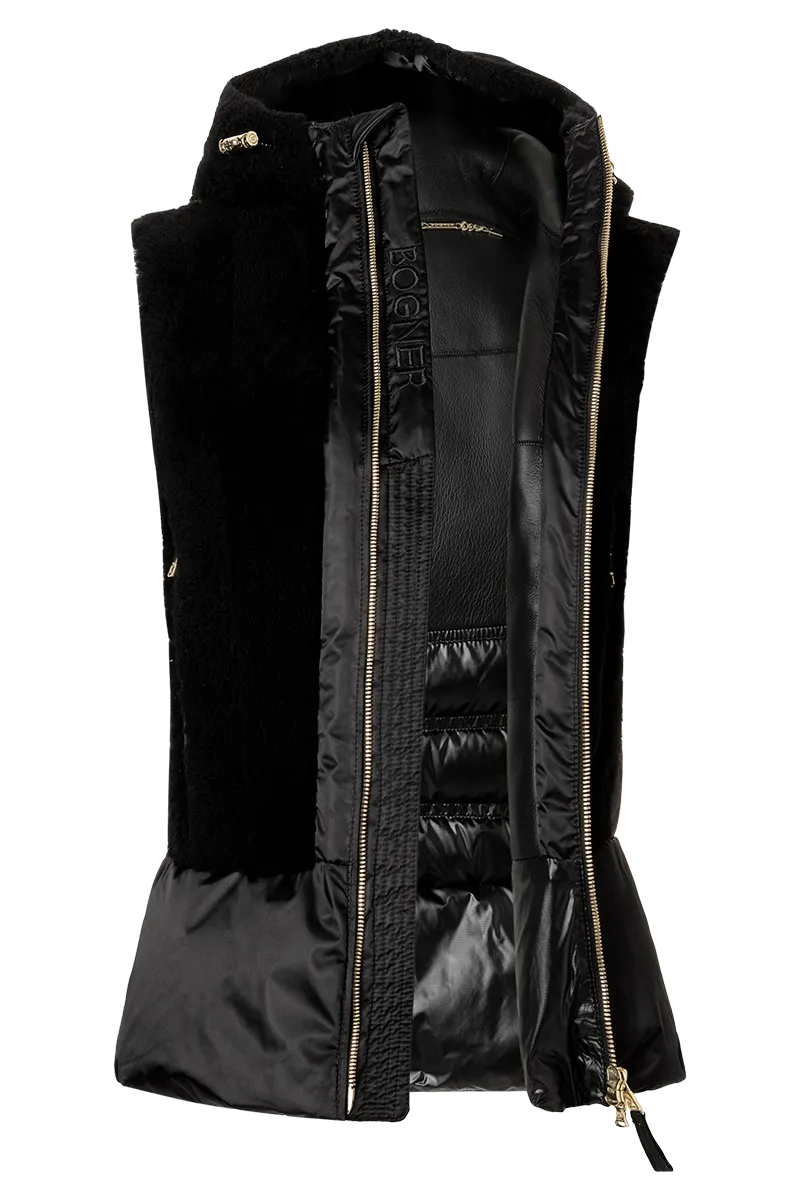 Fenna Hooded Shearling & Down Hybrid Vest