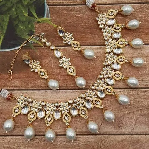 Flower Antique Drop Necklace Set