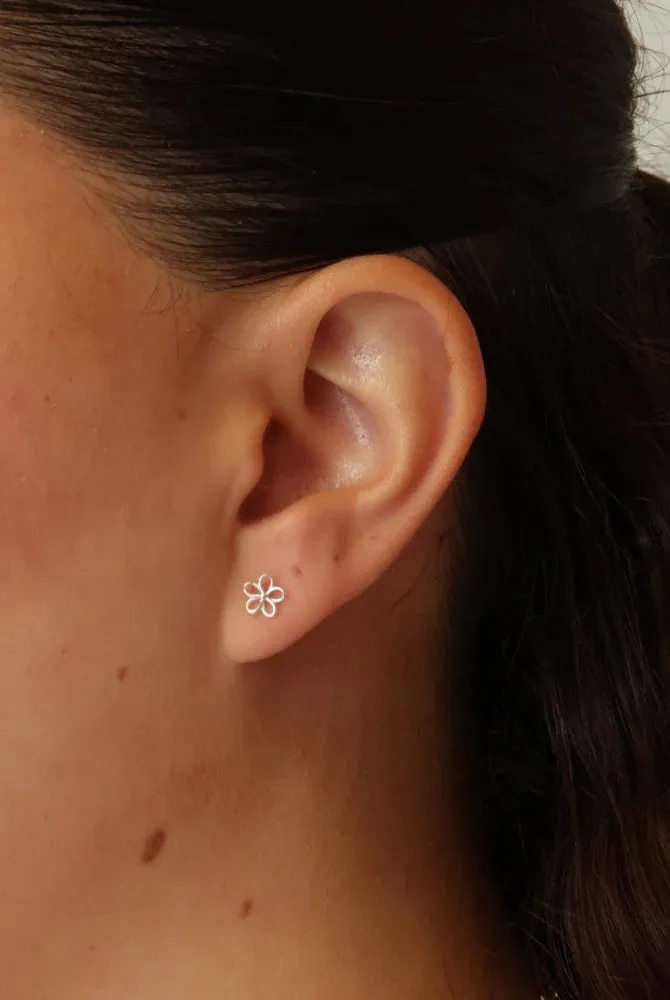 Flower Stud Earring - 925 Sterling Silver